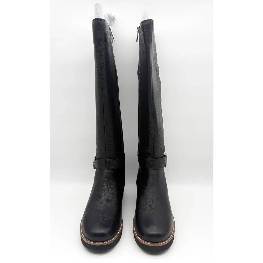 Naturalizer Womens Darry Knee High Boots US 9 Black Leather Water-Repellent NWOB
